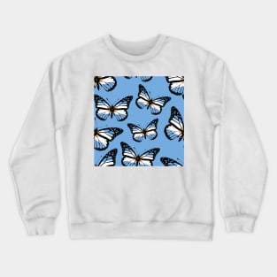 Argentina Flag Butterfly Pattern Pride of Argentina Football Crewneck Sweatshirt